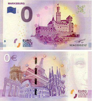 Банкнота Німеччина 0 ЄВРО 2017 UNC Замок Марксбург Б17620 фото