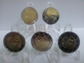 Німеччина 2 євро 2015 A, D, F, G, J &laquo;Об'єднання Німеччини&raquo; UNC (KM#337) М03099 фото