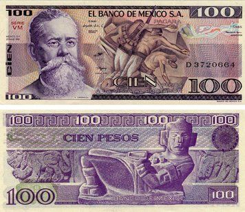 Mexico 100 pesos 1982 VF-AU (P74c)