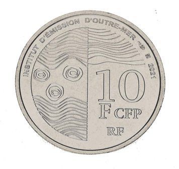 Монета Французька Полінезія 10 франків 2021 UNC Таїті М16907 фото