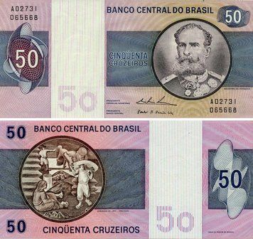 Банкнота Бразилия 50 крузейро 1974 AU-UNC (P194b) Б23566 фото