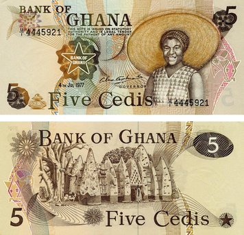 Ghana 5 Cedi 1977 UNC (P15)