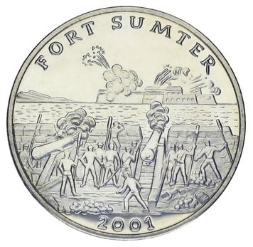 Liberia 5 dollars 2001 UNC Fort Sumter