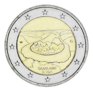 Монета Німеччина 2 євро 2025 Біметал UNC D Земля Саар М21083 фото