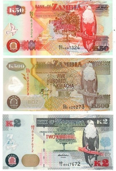 Замбія набір з 8 банкнот 1992-2012 UNC Б03870 фото