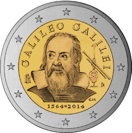 Italy 2 euro 2014 "Galileo Galilei" UNC (KM # 377)