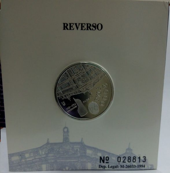 Іспанія 2000 песет 1994 «Асамблея Всесвітнього банку і МВФ в Мадриді» Срібло UNC (KM#937) М02932 фото
