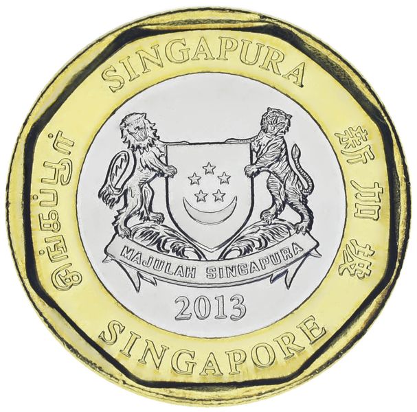 Singapore 1 dollar 2013 UNC (KM # 314)