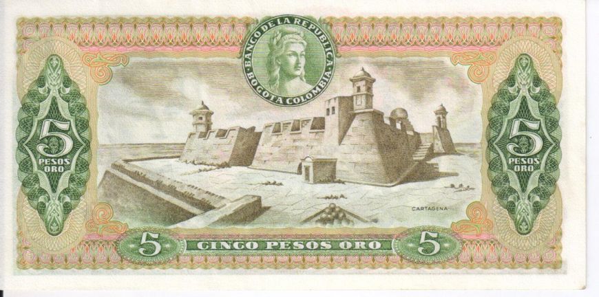 Колумбія 5 песо оро 1979 UNC (P406f) Б05518 фото