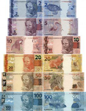 Brazil set of 6 banknotes UNC 2, 5, 10, 20, 50, 100 reais