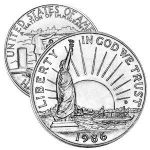 США 50 центів (халф) 1986 &laquo;100 років Статуї Свободи&raquo; UNC (KM#212) М04254 фото