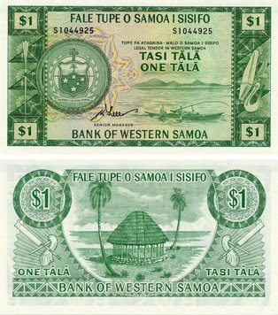 Samoa 1 Tala 1967 UNC Samoa and Sisifo (P16)