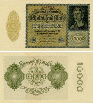 Banknote Germany 10000 marks 1922 AU-UNC (P72)