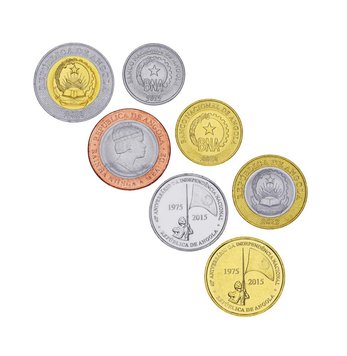 Angola 7 Coin Set 2012-2015 UNC 50 Centimos, 1, 5, 10, 20, 50, 100 Kwanza