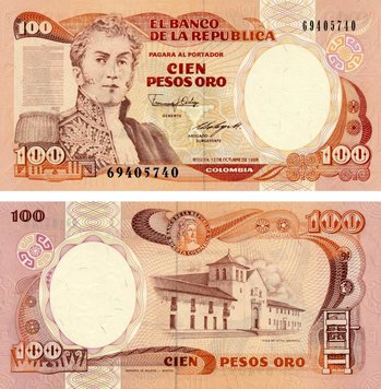 Colombia 100 pesos oro 1988 UNC (P426c)