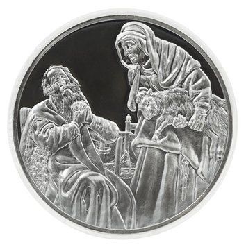 Медаль США Пам'ятна медаль 1972-1976 Срібло Proof Рембрандт - Товіт та Анна з козенятком (Ag 925, 67 грам) М21284 фото