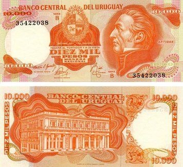Uruguay 10,000 Pesos 1974 UNC (P53)