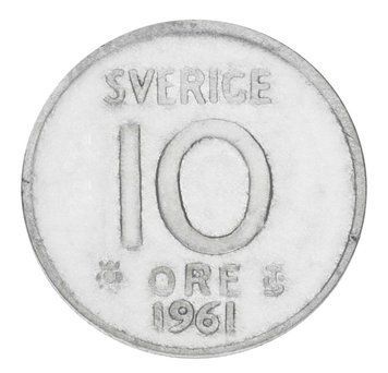 Монета Швеція 10 ере 1961 Срібло F-VF (Ag 400, 1,45 г) М19902 фото