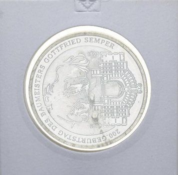 Монета Німеччина 10 євро 2003 &laquo;Готфрід фон Семпер&raquo; Срібло UNC М10884 фото
