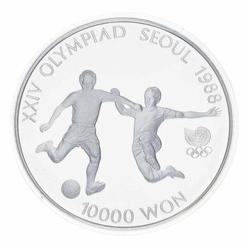 Coin South Korea 10000 won 1988 Silver Proof XXIV Summer Olympic Games in Seoul 1988 - Football