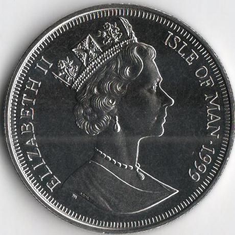Остров Мэн 1 крона 1999 &laquo;Чемпионат мира по регби&raquo; UNC Разновидность 3 (KM#942) М08141 фото