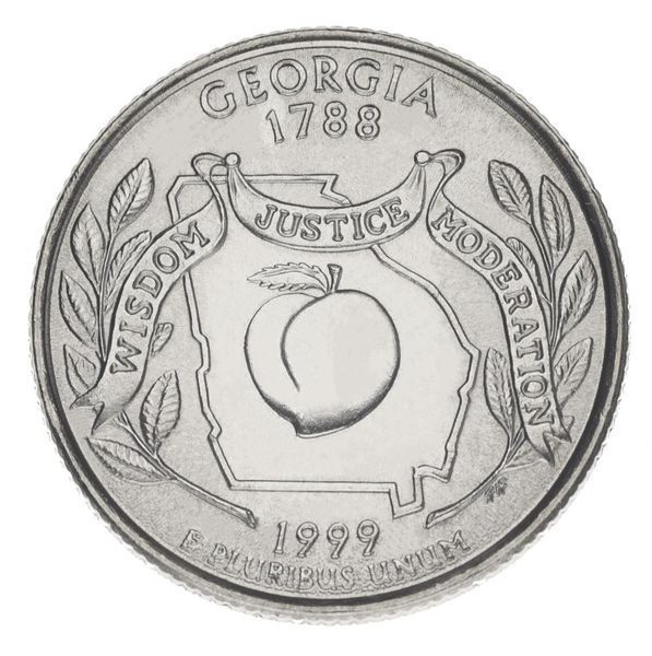 Coin US 25 cents (quarter) 1999 P States and Territories - Georgia UNC (KM # 296)