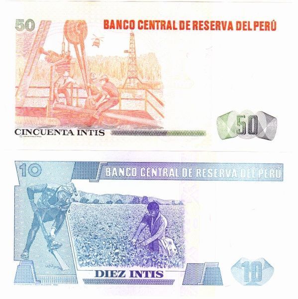 Peru set of 4 banknotes 1986-1988 UNC