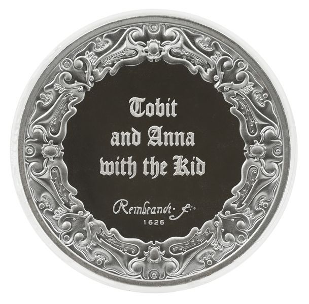 Медаль США Пам'ятна медаль 1972-1976 Срібло Proof Рембрандт - Товіт та Анна з козенятком (Ag 925, 67 грам) М21284 фото