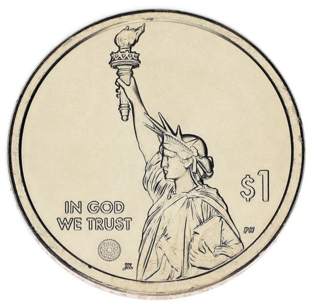 Монета США 1 доллар 2025 UNC P Американские инновации - Космос - Космонавт - Космический центр (Техас) М22985 фото