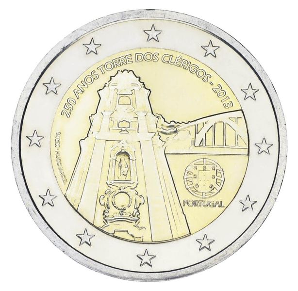 Portugal 2 euro 2013 "250 years of the Tower of Clerigos" UNC (KM # 848)