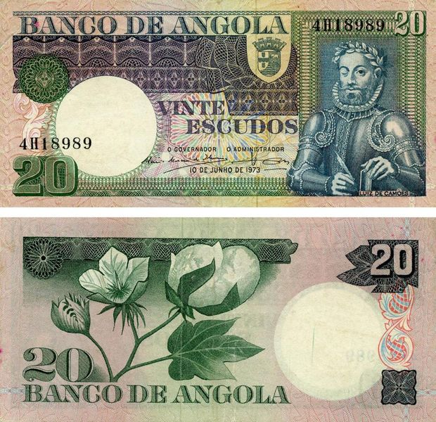 Angola 20 Escudo 1973 F-VF (P104)