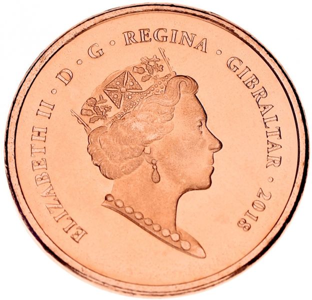 Gibraltar 1 penny 2018 UNC (KMnew)