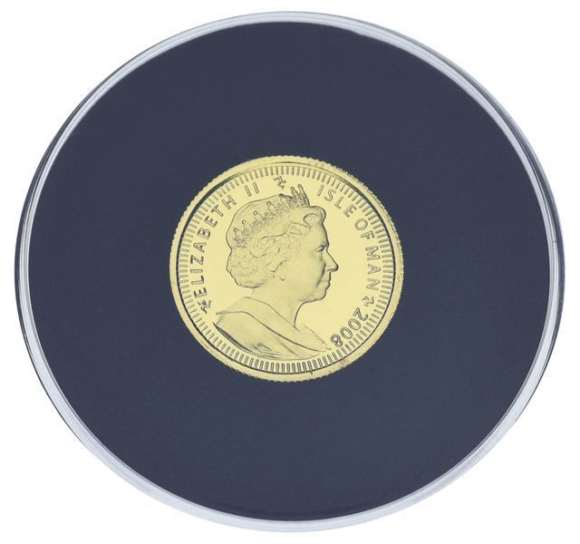 Монета Острів Мен 1 крона 1998 (2008) Золото Proof Кіт (кішка) - Бірманська кішка (1/20 унції) М19436 фото