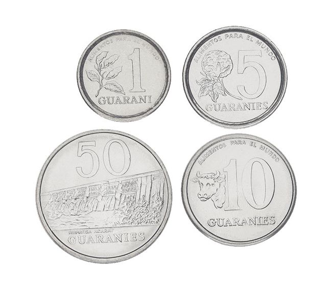 Парагвай набор из 4 монет 1980-1984 UNC 1, 5, 10, 50 гуарани М16352 фото