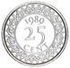 Suriname 25 cents 1989 AU-UNC