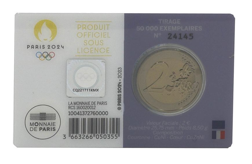 Монета Франція 2 євро 2023 Біметал UNC XXXIII літні Олімпійські ігри 2024 у Парижі - Бокс М17280 фото