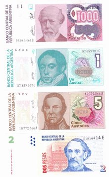 Argentina set of 4 UNC Narrow banknotes