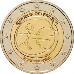 Austria 2 euro 2009 "10 years of union" UNC (KM # 3175)