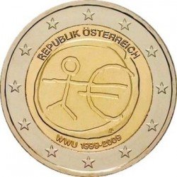 Austria 2 euro 2009 "10 years of union" UNC (KM # 3175)