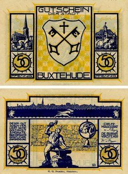 Banknote Germany Notgeld 50 pfennig F-VF Buxtehude