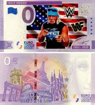 Банкнота США 0 ЄВРО 2025 UNC Hulk Hogan Халк Гоґан Б23127 фото