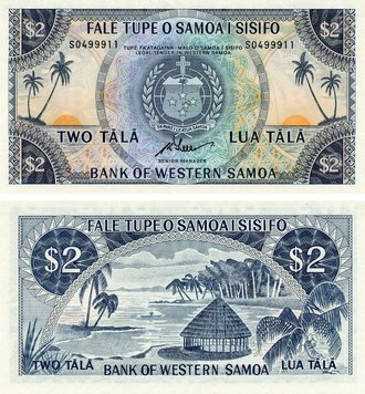 Samoa 2 Tala 1967 UNC Samoa and Sisifo (P17)