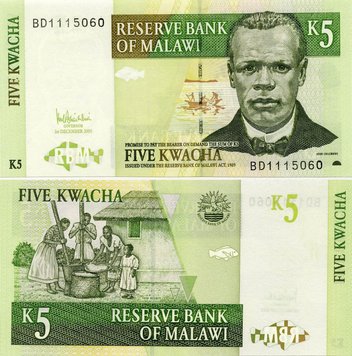 Malawi 5 kwacha 2005 UNC (P36c)