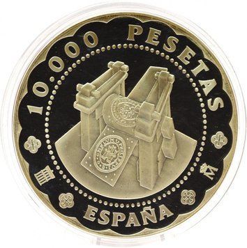 Іспанія 10000 песет 2001 Срібло 168,75 грама Proof Велика 500 років Монетному двору в Сеговії М12174 фото