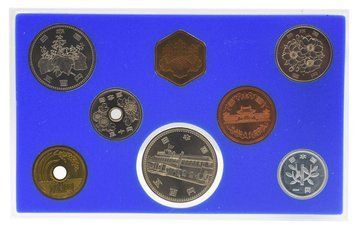 Coins set Japan set of 8 coins 1985 UNC 1, 5, 10, 50, 100, 500, 500 yen, commemorative medal
