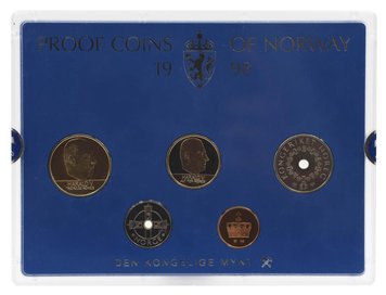 Норвегія набір з 5 монет 1998 Proof 50 ере, 1, 5, 10, 20 крон у сувенірній упаковці М20253 фото