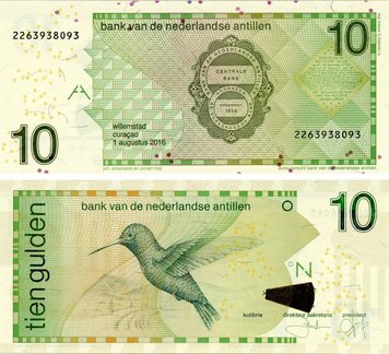 Netherlands Antilles 10 guilders 2016 UNC Bird - Hummingbird (P28h)