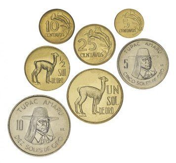 Набір монет Перу набір з 7 монет 1969-1974 VF-AU 5, 10, 25, 50 сентово, 1, 5, 10 солей М16353 фото
