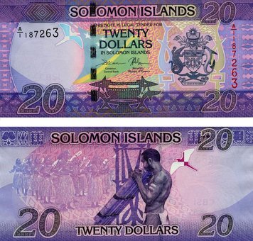 Solomon Islands $ 20 UNC blue