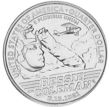 Монета США 25 центів (квотер) 2023 UNC P Жінки Америки - льотчиця Бессі Колман М17645 фото